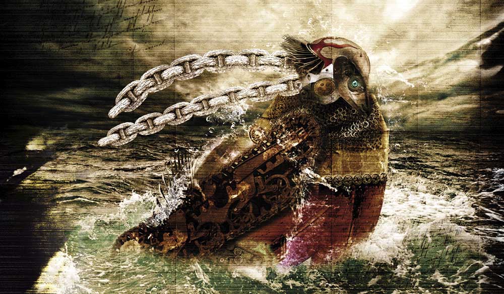 Innensleeve Monster für Iron Walrus LP Gestaltung